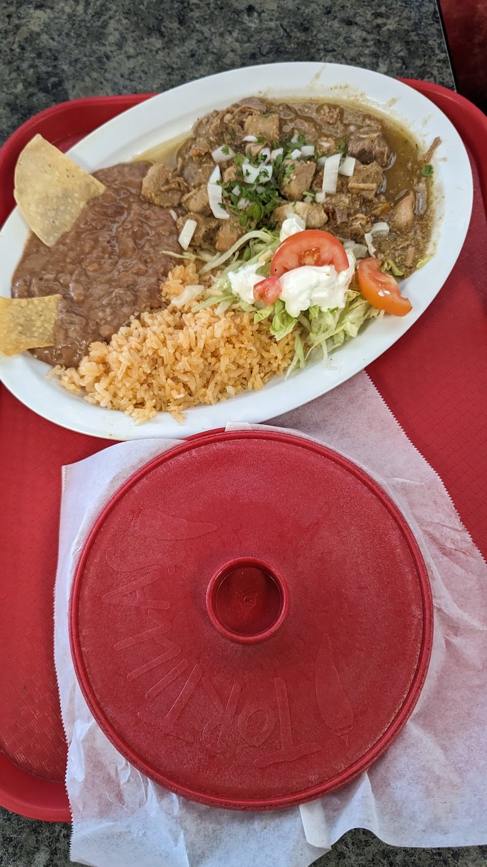 Menu page showing burritos, soups, and drinks.
