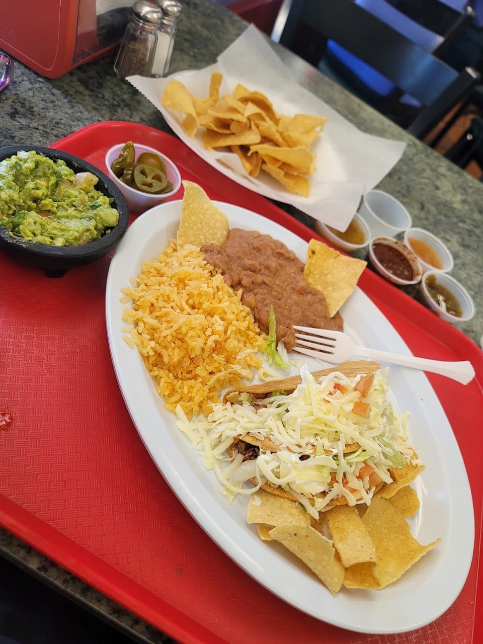 Menu page showing burritos, soups, and drinks.