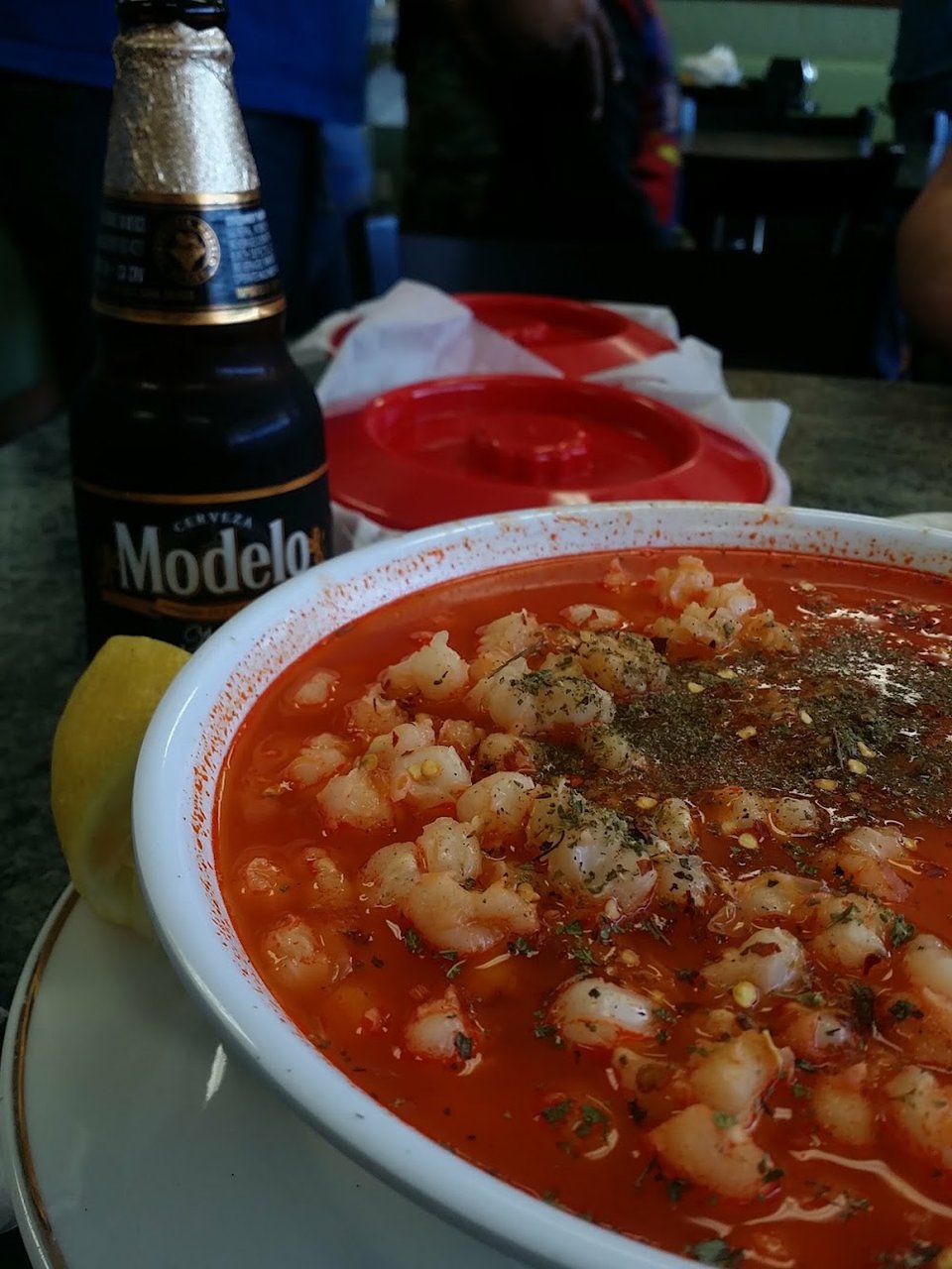 Menu page showing burritos, soups, and drinks.