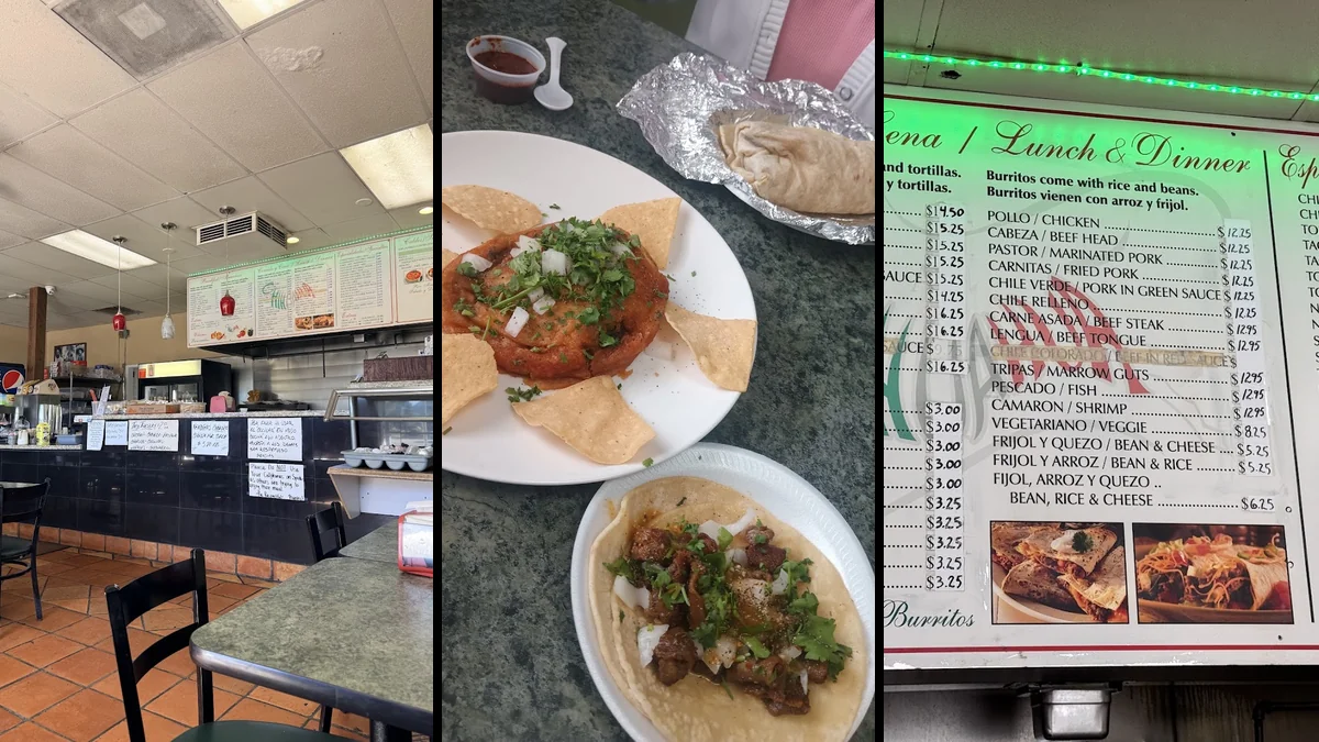 Casual Mexican restaurant interior with table seating.